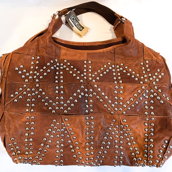Cee Klein Genuine leather studded hobo NWT - Picture 2 of 9